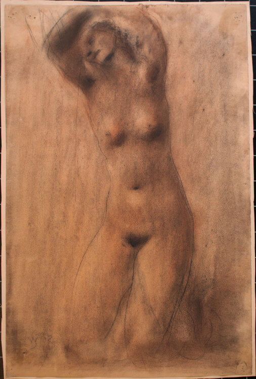 Willi Schmid - Weiblicher Akt - 1952 - Bleistift, Pastell