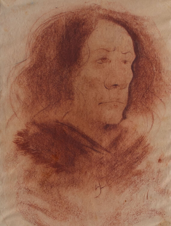 Willi Schmid - Porträt - o.J. - Rötel