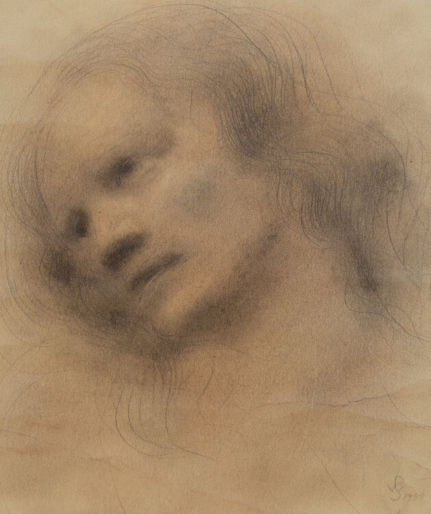 Willi Schmid - Männliches Porträt - 1934 - Bleistift, Pastell