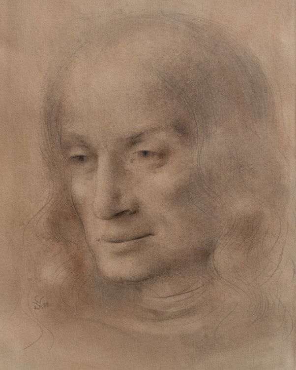 Willi Schmid - Weibliches Porträt - 1939 - Bleistift, Pastell