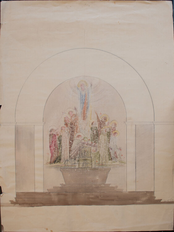 Willi Schmid - Maria Himmelfahrt - o.J. - Bleistift, Aquarell