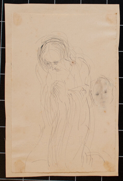Willi Schmid - Kniende Frauenfigur mit Kind - o.J. - Tusche
