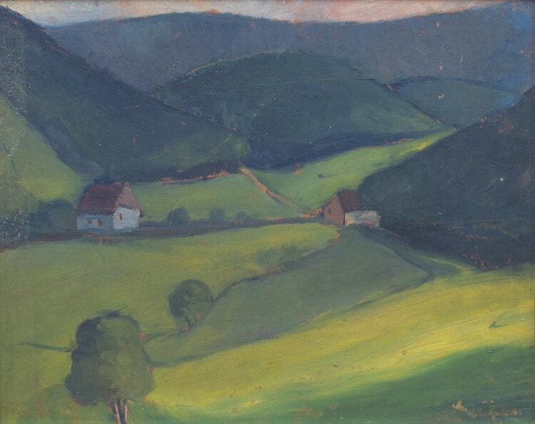 M. Bauer - Tallandschaft - 1929 - Öl auf Hartfaser