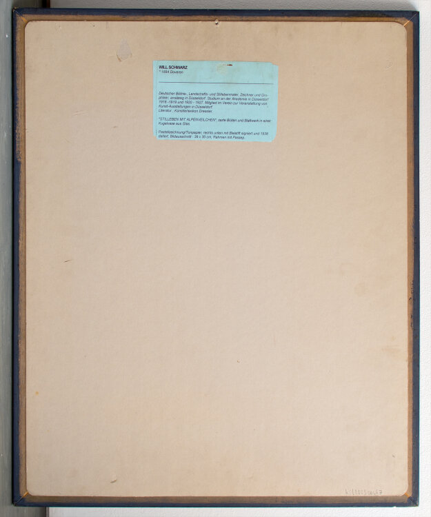 Will Schwarz - Stillleben mit Alpenveilchen - 1938 - Pastellzeichnung auf Tonpapier