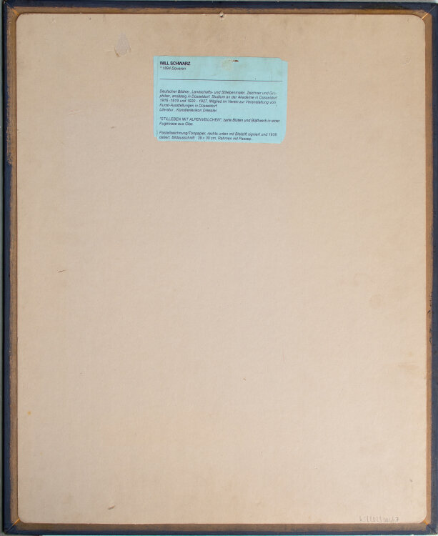 Will Schwarz - Stillleben mit Alpenveilchen - 1938 - Pastellzeichnung auf Tonpapier