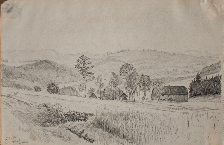 Wilhelm Danz - o. T. (Landschaft) - Bleistiftzeichnung - 1936