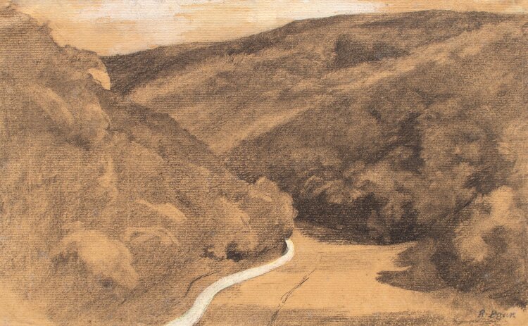 Romuald Baur - Tallandschaft, Albtal, Stuttgart - um 1900...