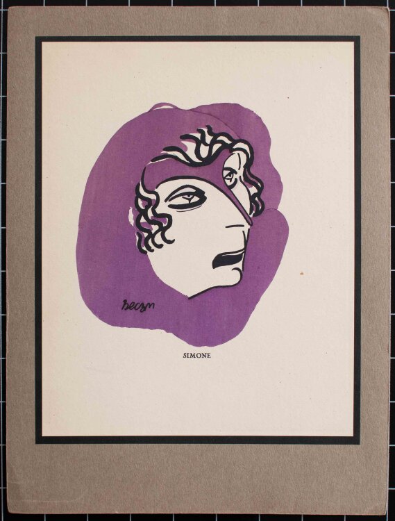 Bernhard Kahn (Bécan) - Frauenporträt Simone - o.J. - Lithografie