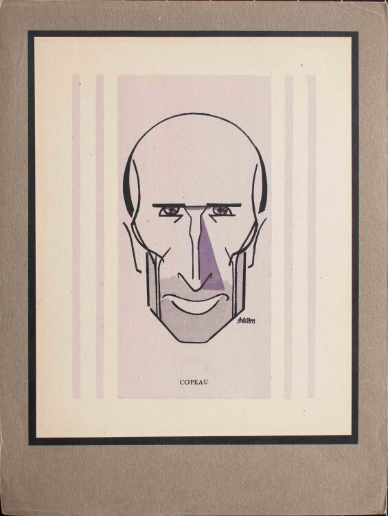 Bernhard Kahn (Bécan) - Männerporträt Jacques Copeau - o.J. - Lithografie