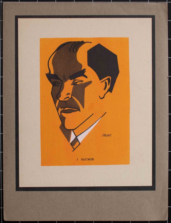 Bernhard Kahn (Bécan) - Männerporträt Jacques Baumer - o.J. - Lithografie
