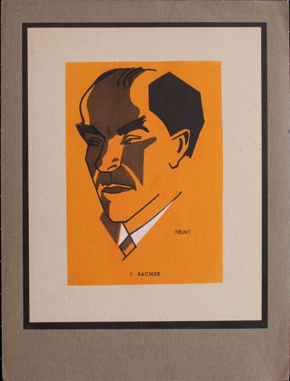 Bernhard Kahn (Bécan) - Männerporträt Jacques Baumer - o.J. - Lithografie