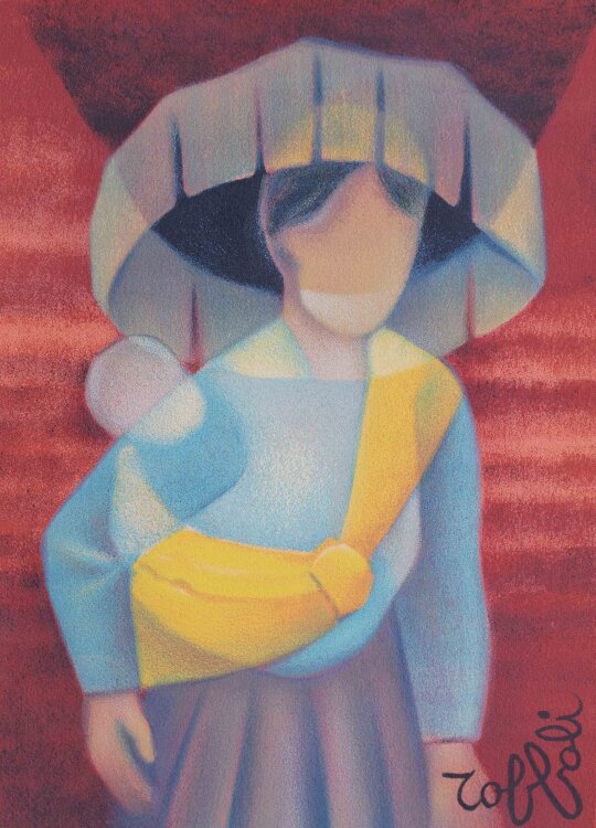 Louis Toffoli - Mutter mit Kind - o.J. - Lithografie