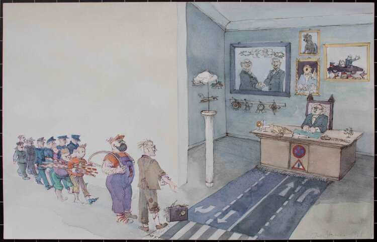 Inge Steineke - The offiice of the minister of Transport - 1988 - Aquarell