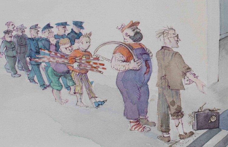 Inge Steineke - The offiice of the minister of Transport - 1988 - Aquarell