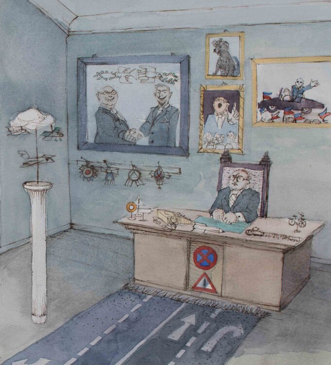 Inge Steineke - The offiice of the minister of Transport - 1988 - Aquarell