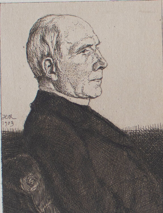 Heinrich Reifferscheid - Bischof Weber, Männerporträt - 1903 - Radierung