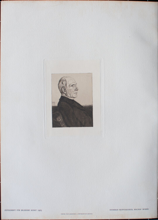 Heinrich Reifferscheid - Bischof Weber, Männerporträt - 1903 - Radierung