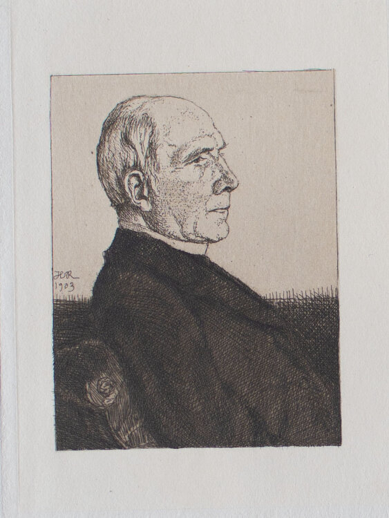 Heinrich Reifferscheid - Bischof Weber, Männerporträt - 1903 - Radierung