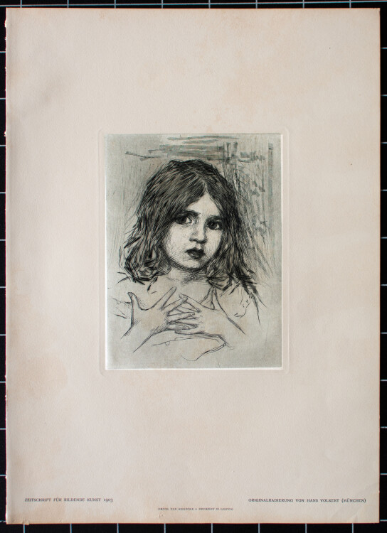 Hans Volkert - Mädchenporträt - 1903 - Radierung