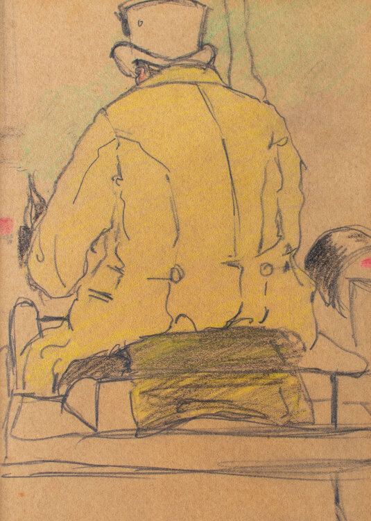 Käthe Wolff - Kutscher, Paris, Champs-Élysées - 1919 - Zeichnung