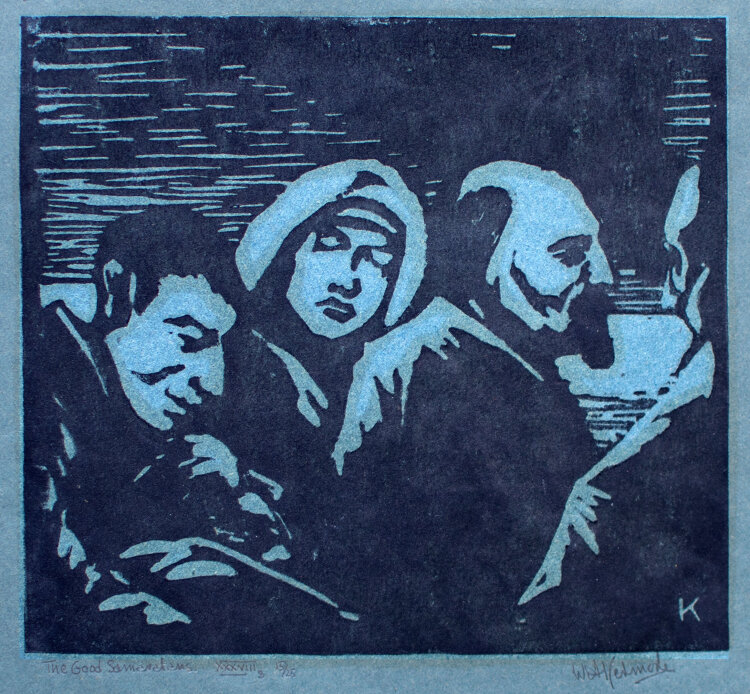 William Kermode - The Good Samaritan - um 1928 - Holzschnitt