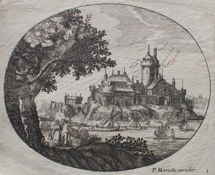 Pierre Mariette II - Landschaft mit Baum und Stadttor -...