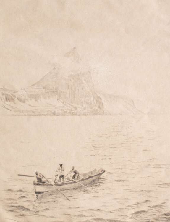Richard von Below - Meereslandschaft mit Ruderboot - um 1910 - Radierung