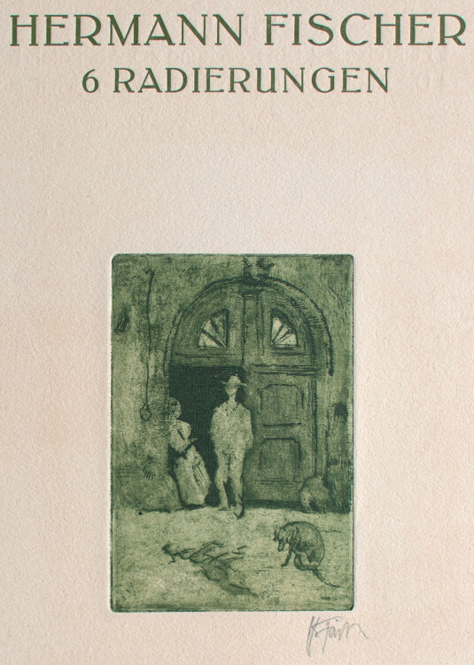 Hermann Fischer - Mann mit Hund - 1924 - Radierung