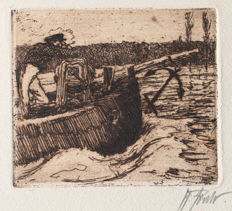 Hermann Fischer - Der Schiffer - 1924 - Radierung