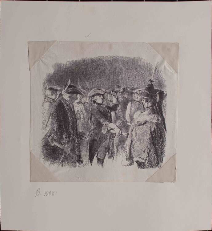 Adolph von Menzel - Porträt Friedrich der Große - 1839 - Lithografie