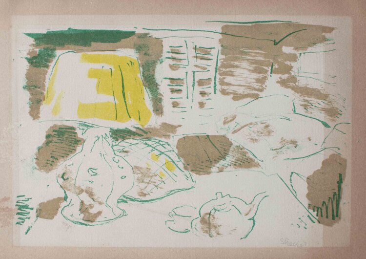 Paul Strecker - Interieur - o.J. - Lithografie