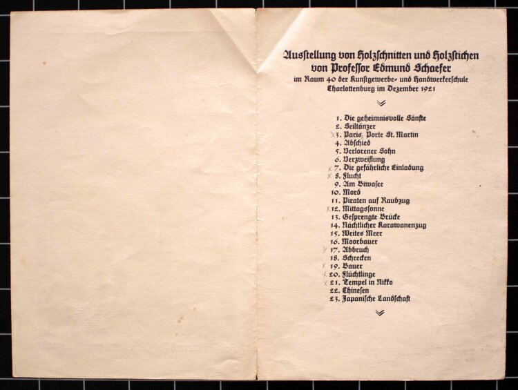 Edmund Schaefer - Flüchtlinge, Austellungsblatt - 1921 - Holzschnitt