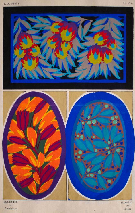 Émile-Allain Séguy - Bouquets et frondaisons (Blumensträuße und Wedel) - um 1925 - Pochoir