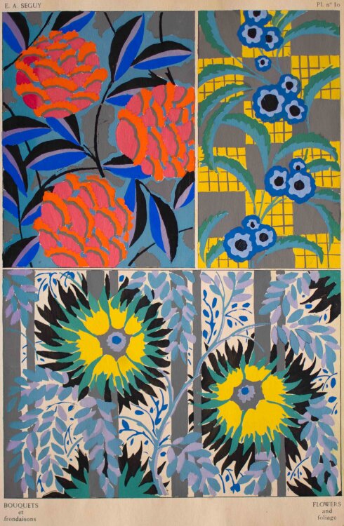Émile-Allain Séguy - Bouquets et frondaisons (Blumensträuße und Wedel) - um 1925 - Pochoir