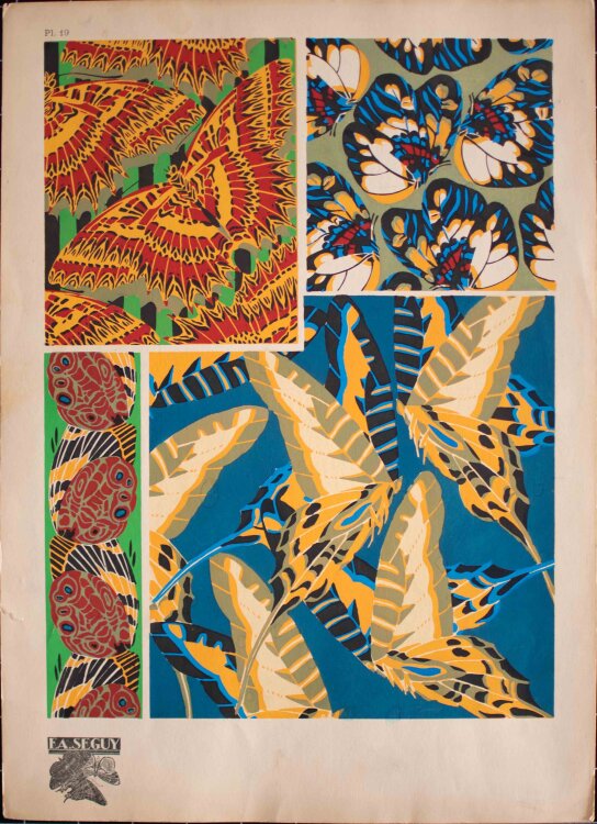 Émile-Allain Séguy - Schmetterlingen und Papillons - um 1925 - Lithografie, Pochoir