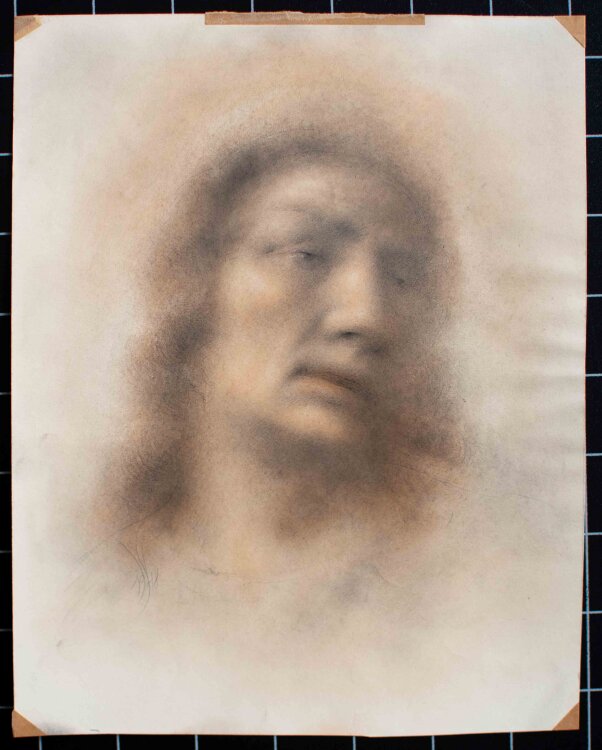 Willi Schmid - Heilige Männerkopf - 1948 - Bleistift, Pastell