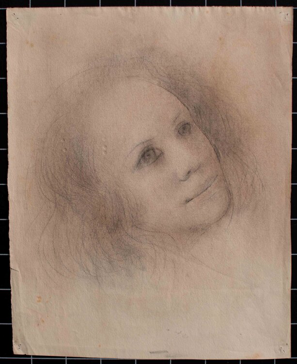 Willi Schmid - Frauenkopf - o.J. - Bleistift, Pastell