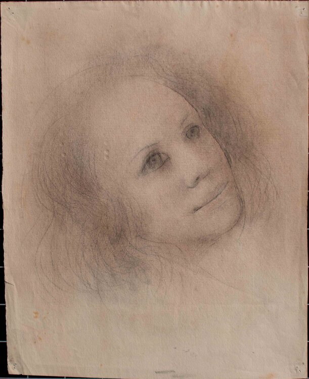 Willi Schmid - Frauenkopf - o.J. - Bleistift, Pastell
