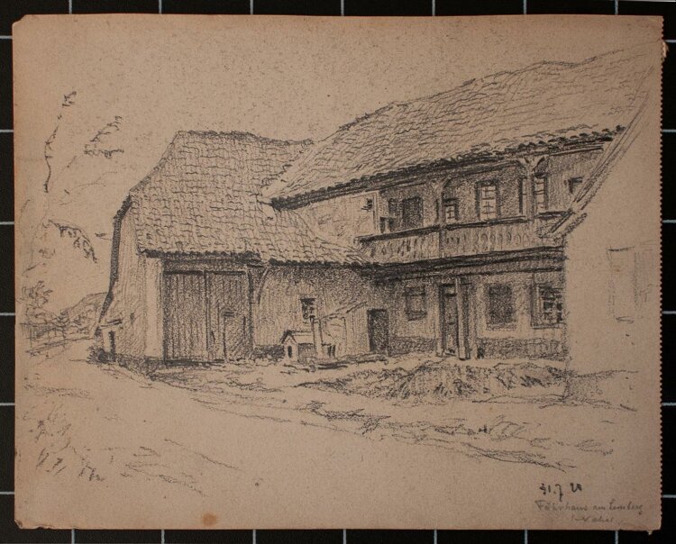 Wilhelm Danz - Altes Fährhaus am Semberg - Bleistiftzeichnung - 1920