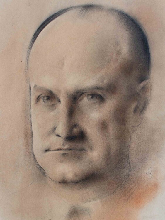 Willi Schmid - Männerbildnis - o.J. - Bleistift, Pastell