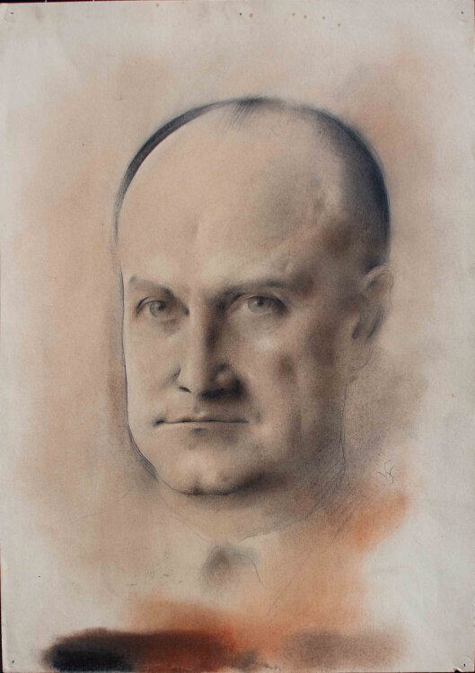 Willi Schmid - Männerbildnis - o.J. - Bleistift, Pastell