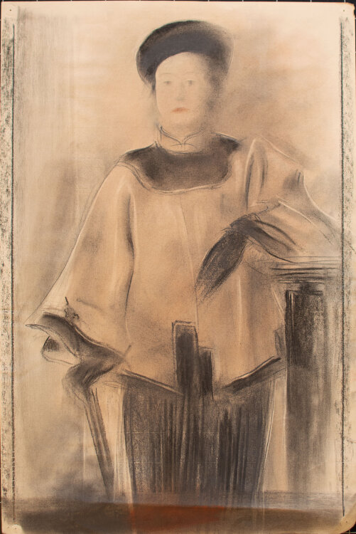 Willi Schmid - Porträt einer Dame - o.J. - Pastell, Kohle