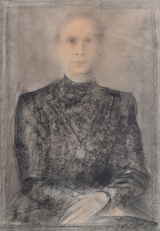 Willi Schmid - Porträt einer Dame, Meta Gadesmann - o.J. - Bleistift, Pastell