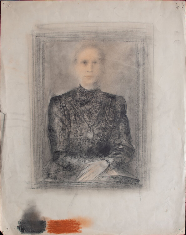 Willi Schmid - Porträt einer Dame, Meta Gadesmann - o.J. - Bleistift, Pastell