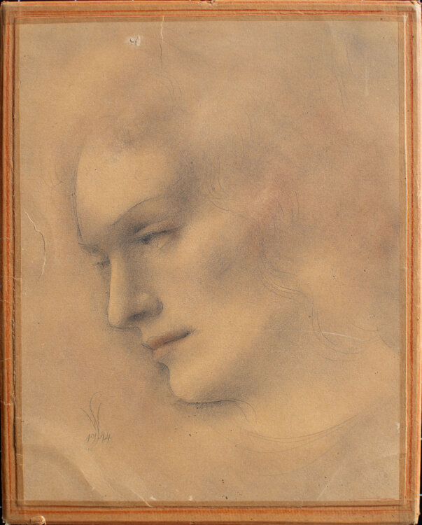 Willi Schmid - Frauenbildnis - 1944 - Pastell, Bleistift