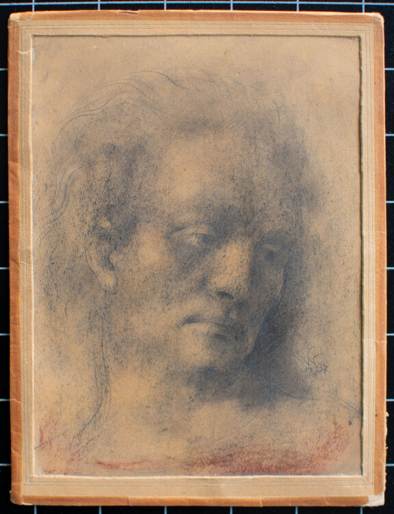 Willi Schmid - Männerbildnis - 1937 - Kohle, Pastell