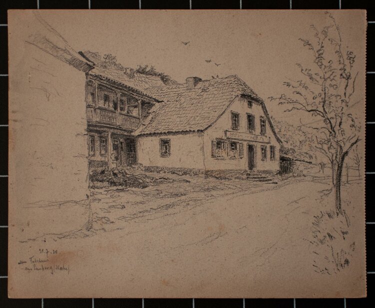 Wilhelm Danz - Fährhaus am Semberg - Bleistiftzeichnung - 1920