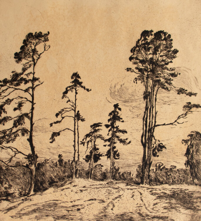 Artur Henne - Baumlandschaft - Anfang 1900 - Radierung