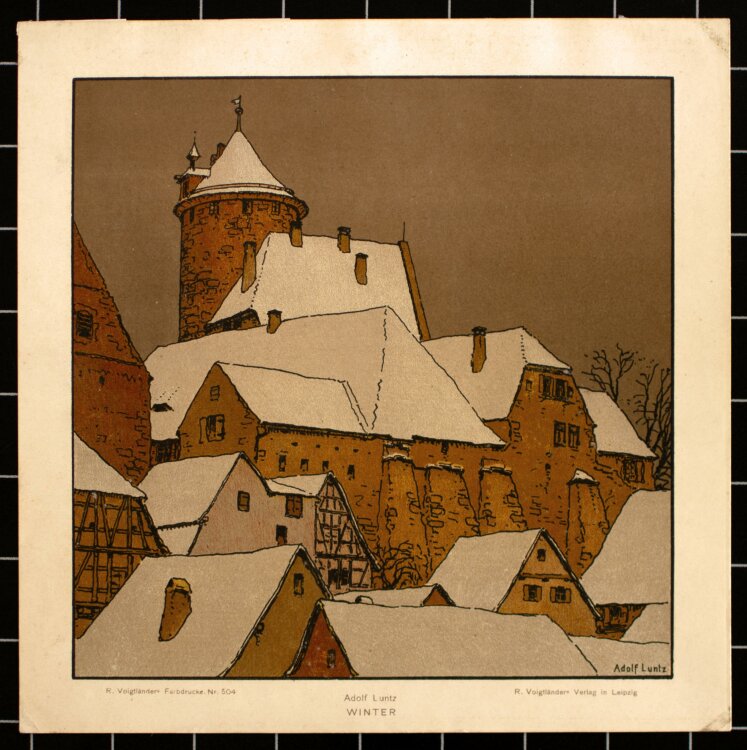 Adolf Luntz - Winter - Anfang 1900 - Lithografie
