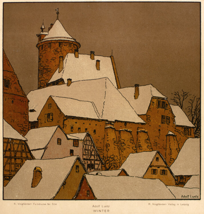 Adolf Luntz - Winter - Anfang 1900 - Lithografie